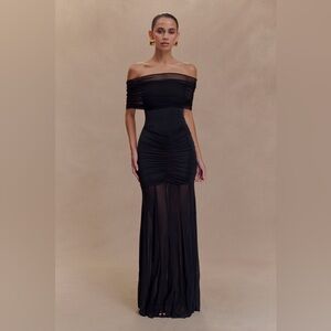 Meshki Black Off-Shoulder Maxi Dress